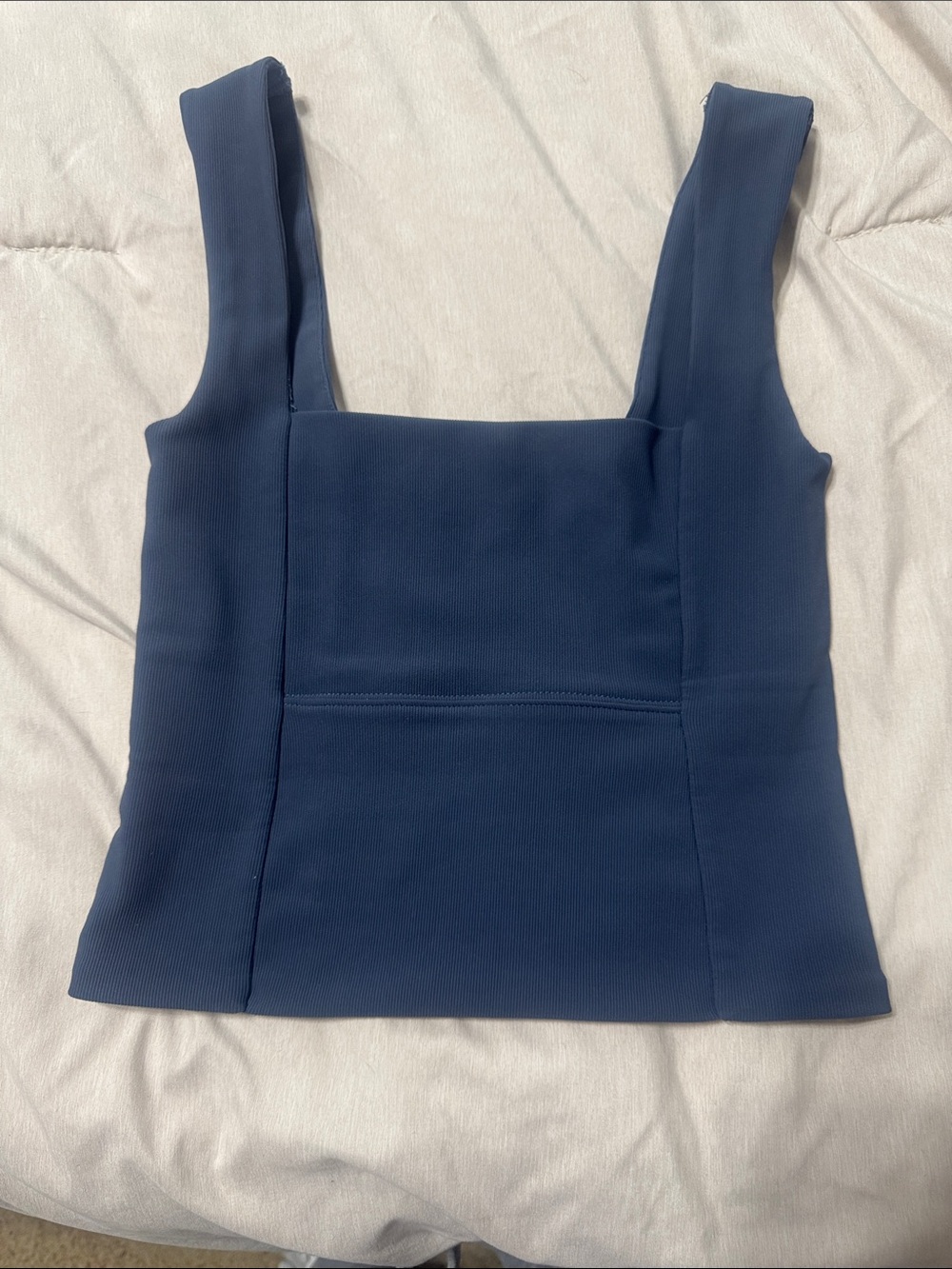 White fox Square Neck Navy Tank Top